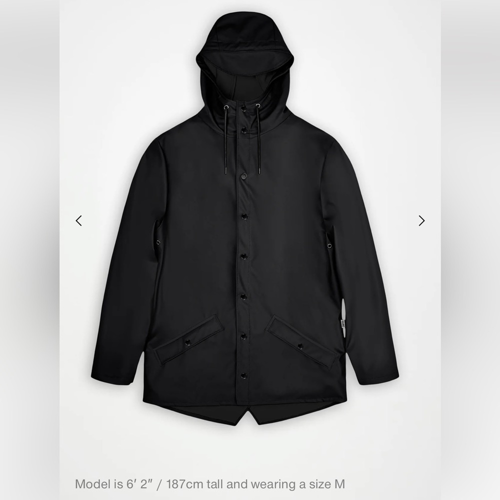 RAINS Jacket - Waterproof Unisex Jacket for Men and Women BLACK